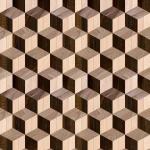 Wall mural Black Ash, beige and brown 3D cubes