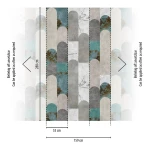 Wall mural Burnt Toast, grey and blue-green marble arches