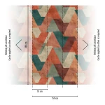 Wall mural Pomegranate, terracotta and teal zigzag triangles