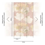 Wall mural Terracotta Tile, cream flowers on powder pink