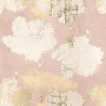 Wall mural Terracotta Tile, cream flowers on powder pink