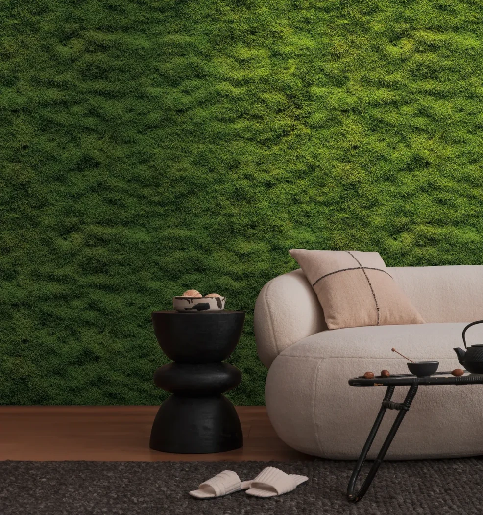 Wall mural Sea Buckthorn, dense green moss texture