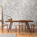 Wall mural Copper, grey concrete-paver pixel pattern