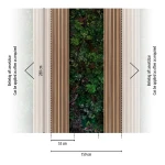 Wall mural Tourmaline, green foliage between pale wood panels