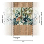 Wall mural Chrome, jungle with giraffes, zebras and leopards