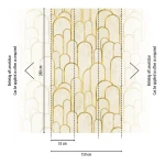 Wall mural Braid, gold art deco arches on ivory