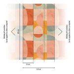Wall mural Sisal, pastel terracotta and sage arches