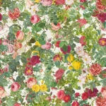 Wall mural Basil, pink, red and yellow roses with foliage