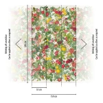 Wall mural Basil, pink, red and yellow roses with foliage