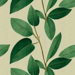 Wall mural Prairie, green leafy sprigs on a beige ground