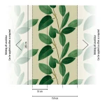 Wall mural Prairie, green leafy sprigs on a beige ground
