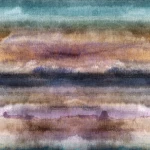 Wall mural Red Ochre with blue-green to plum horizontal bands