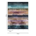 Wall mural Red Ochre with blue-green to plum horizontal bands