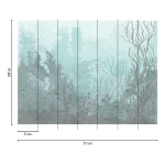 Wall mural Lapis with coral, seaweed and fish in blue-green