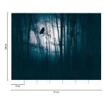 Wall mural Soft Pearl with night forest and perched owl