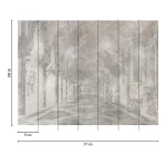 Wall mural Soft Zinc, grey stone colonnade in light and shadow