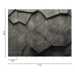 Wall mural Deep Stone with faceted grey stone effect