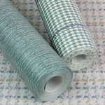 Wallpaper Anthracite with mint, blue and mustard flecks on grey
