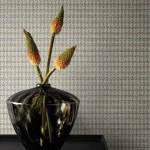 Wallpaper Wicker, grey and beige mottled texture on ivory