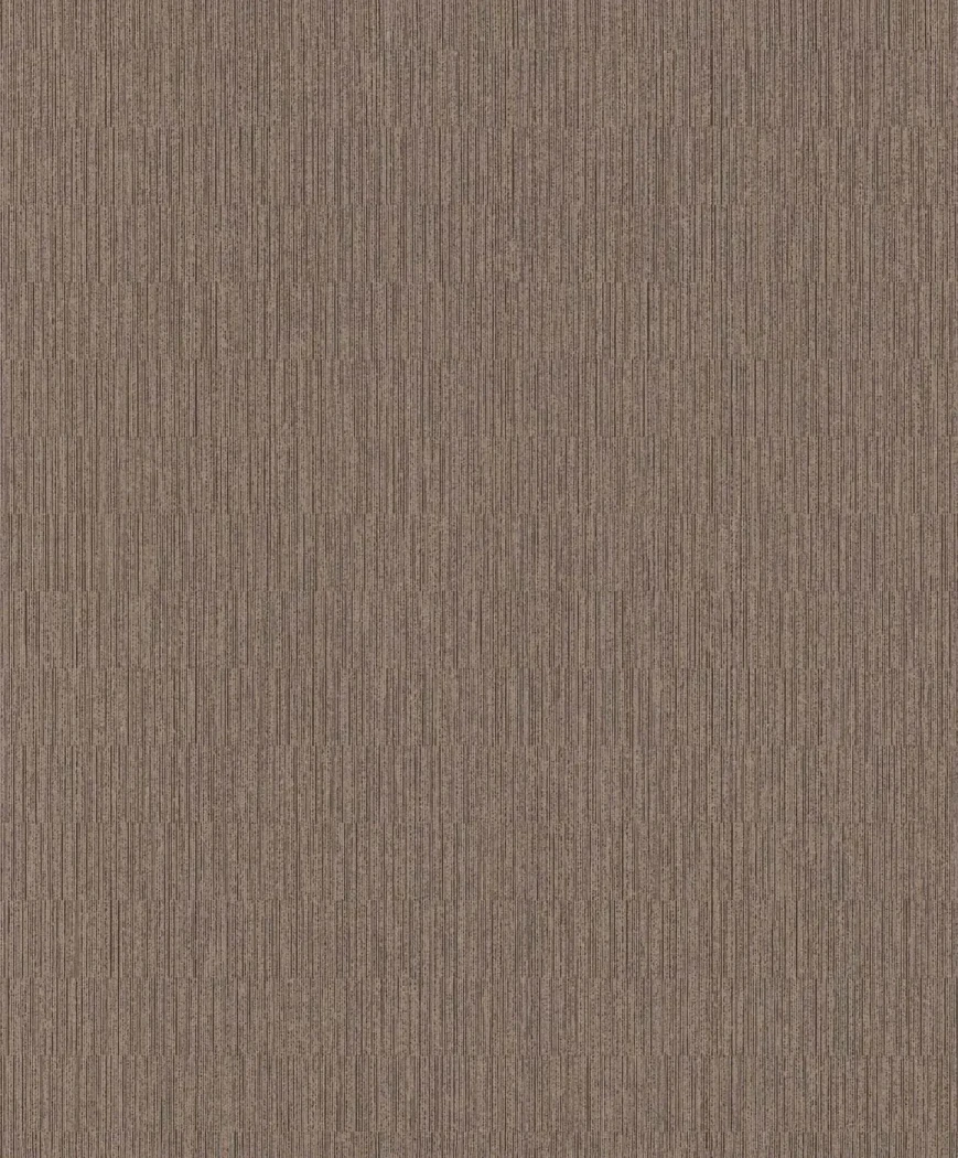 Wallpaper Hazelnut in plain brown with fine vertical striations