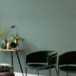 Wallpaper Turquoise, plain deep blue with vertical texture