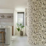Wallpaper Dune, muted beige and taupe botanical foliage pattern