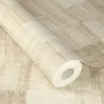 Wallpaper Ecru, cream and pale grey board-effect strips on a wall