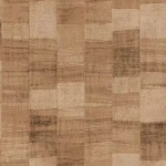 Wallpaper Nutmeg with brown and ochre patchwork wood planks
