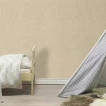 Wallpaper Sisal, plain light beige with fine vertical grain