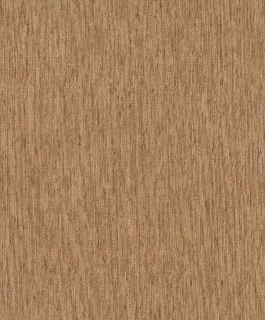 Wallpaper Copper, plain warm ochre with fine vertical grain