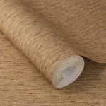 Wallpaper Copper, plain warm ochre with fine vertical grain