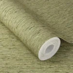 Wallpaper Rapeseed, plain muted olive green with fine grain