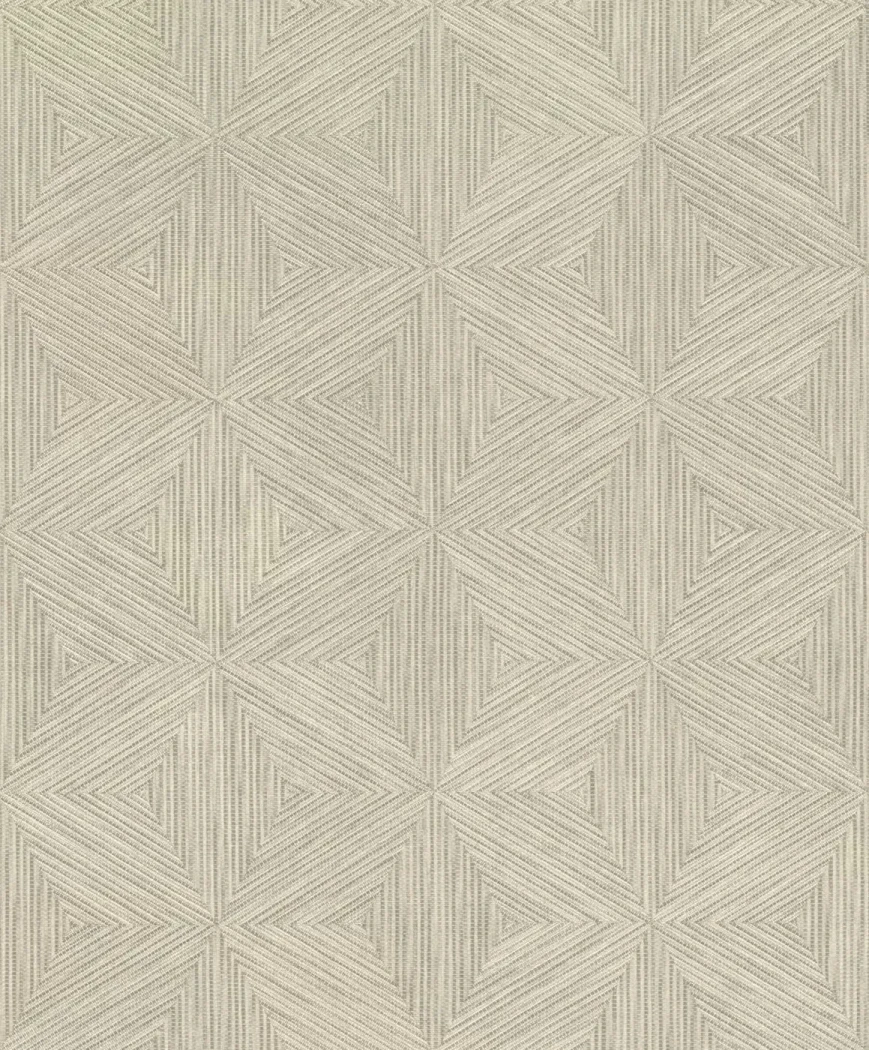 Wallpaper Jute, beige nested triangles forming large diamonds