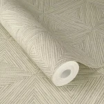Wallpaper Jute, beige nested triangles forming large diamonds