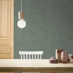 Wallpaper Rock, grey-blue nested triangles with fine ochre lines