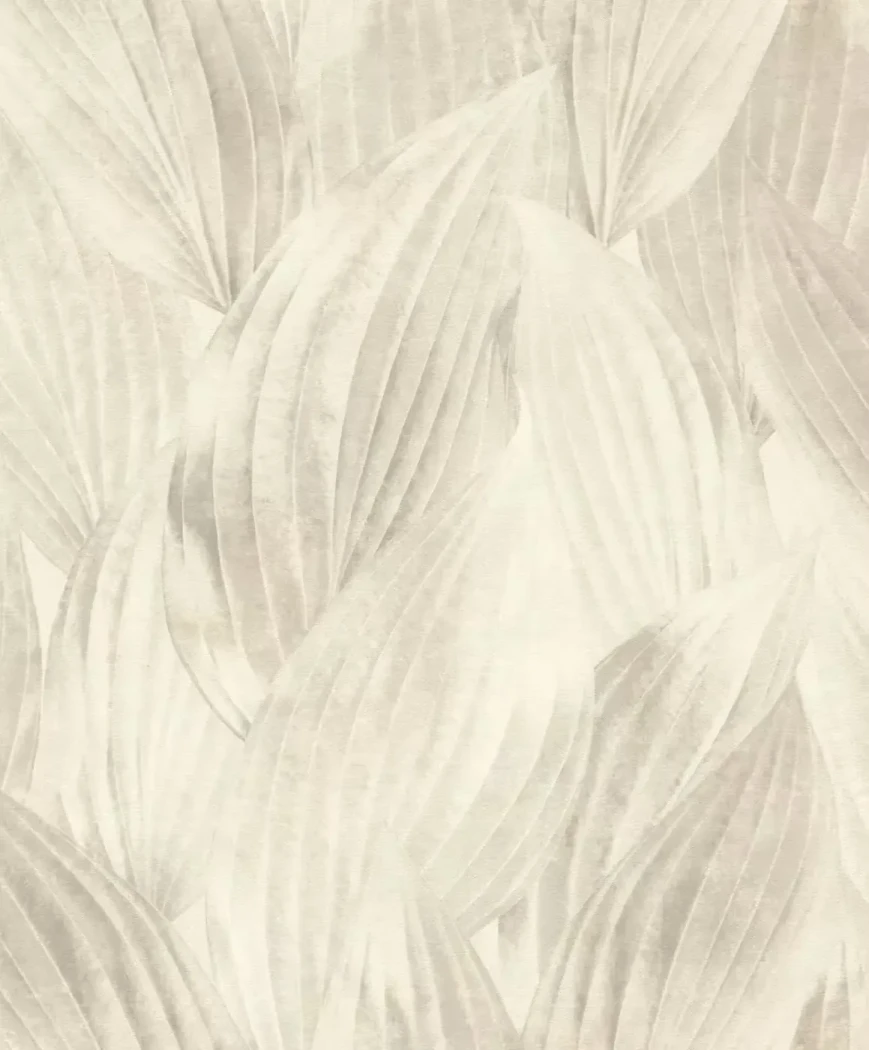 Wallpaper Parchment, cream foliage in relief on a cream ground