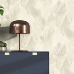 Wallpaper Parchment, cream foliage in relief on a cream ground