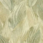Wallpaper Pollen, overlapping leaves in yellow, green and cream