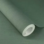 Wallpaper Jade, plain deep green with fine woven texture