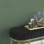 Wallpaper Jade, plain deep green with fine woven texture