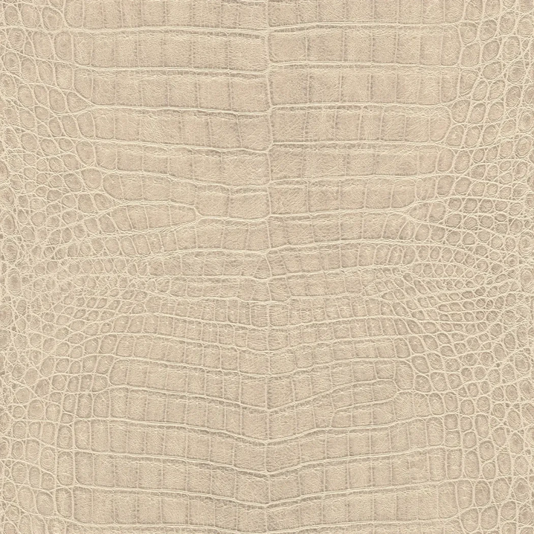 Wallpaper Nougat, cream embossed crocodile-skin texture