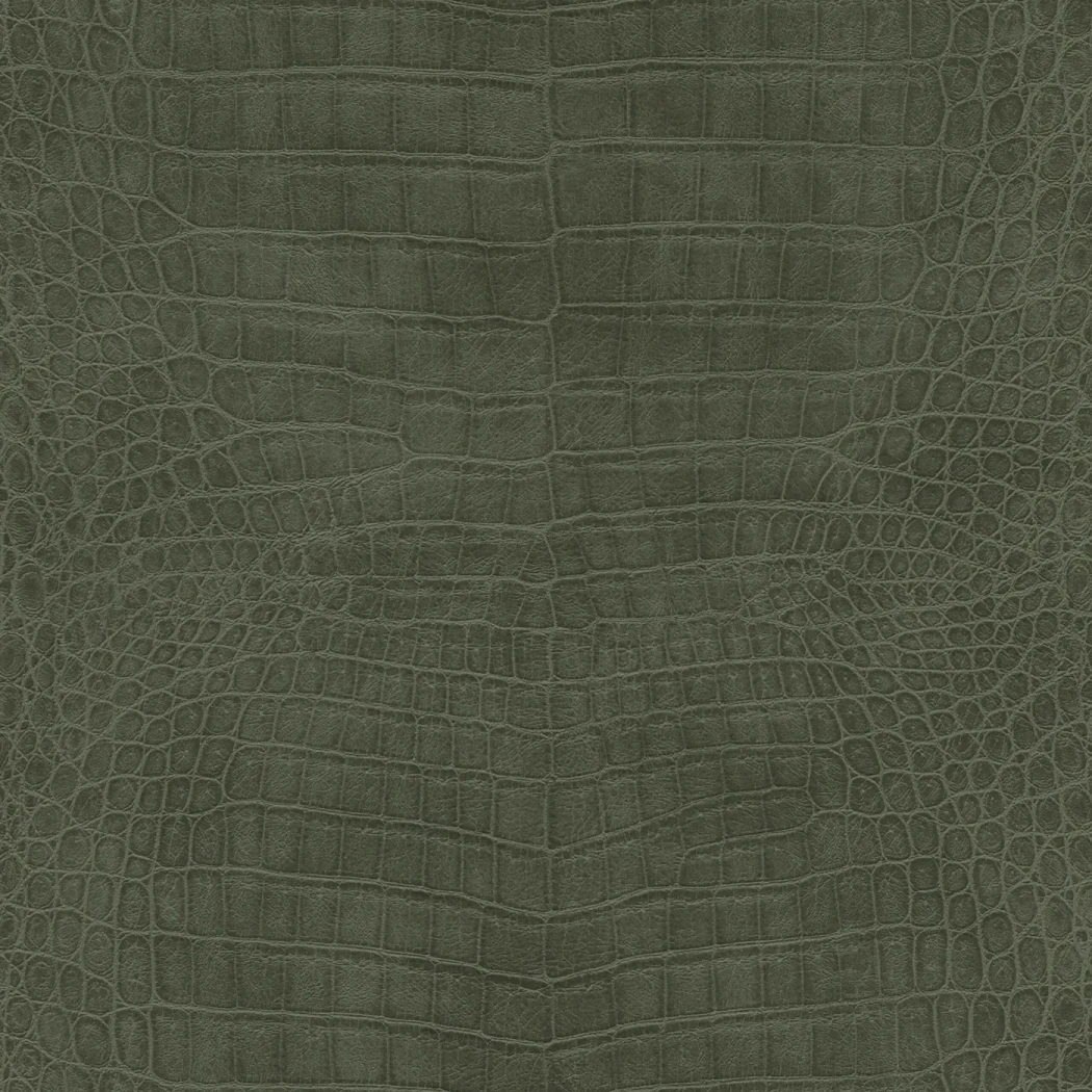 Wallpaper Celadon, deep green leather-grain relief texture