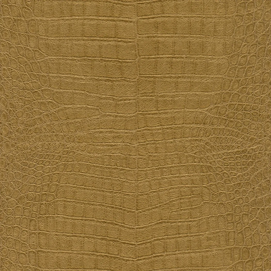 Wallpaper Tan, ochre-gold embossed crocodile-skin relief