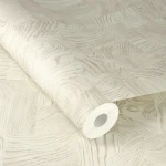 Wallpaper Sand, pale parquet pattern in ecru and off-white