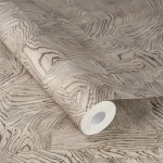 Wallpaper Rope, beige and taupe herringbone parquet effect