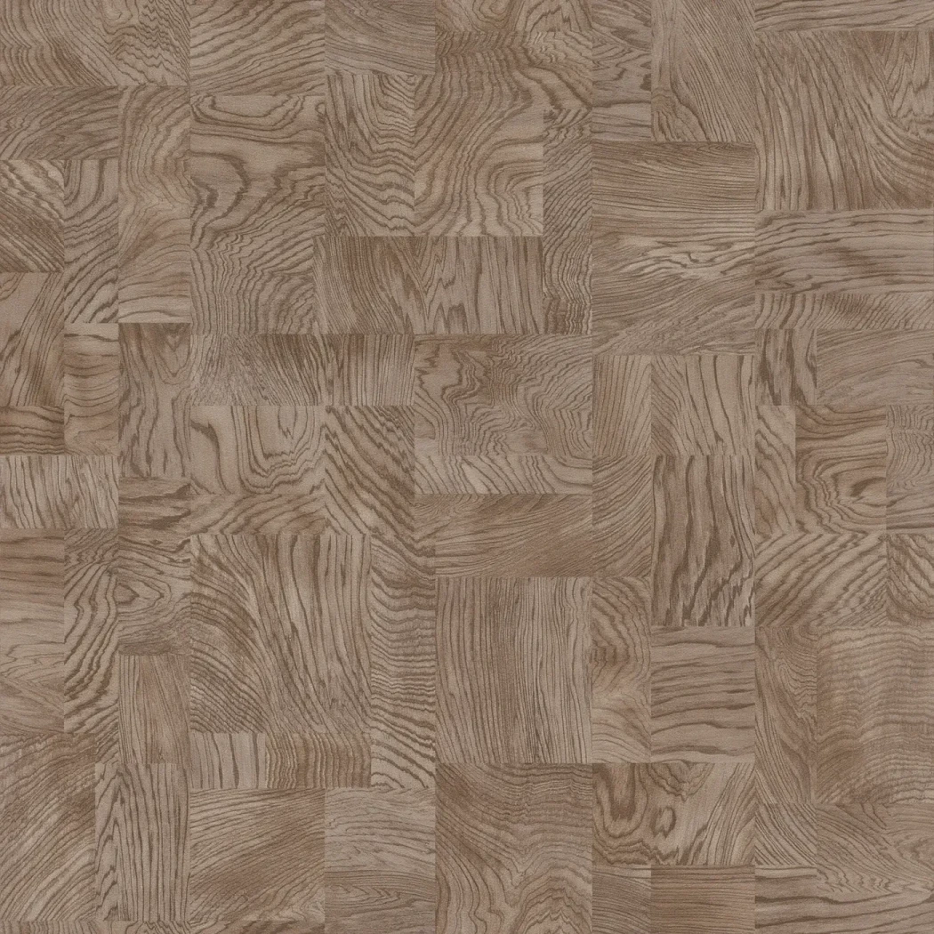 Wallpaper Havana, chequerboard wood panels in beige and ochre