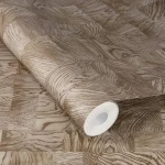 Wallpaper Havana, chequerboard wood panels in beige and ochre
