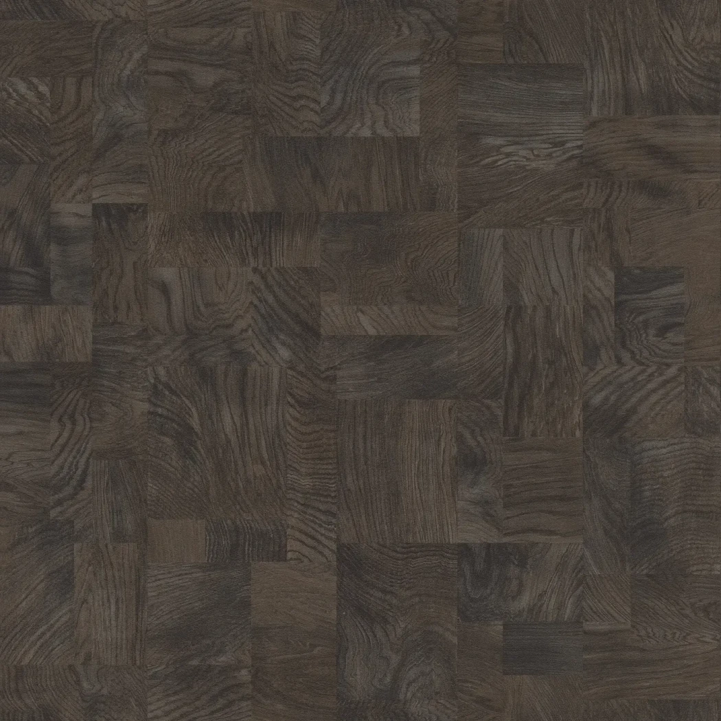 Wallpaper Lava, dark brown parquet pattern with dense grain