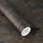 Wallpaper Lava, dark brown parquet pattern with dense grain