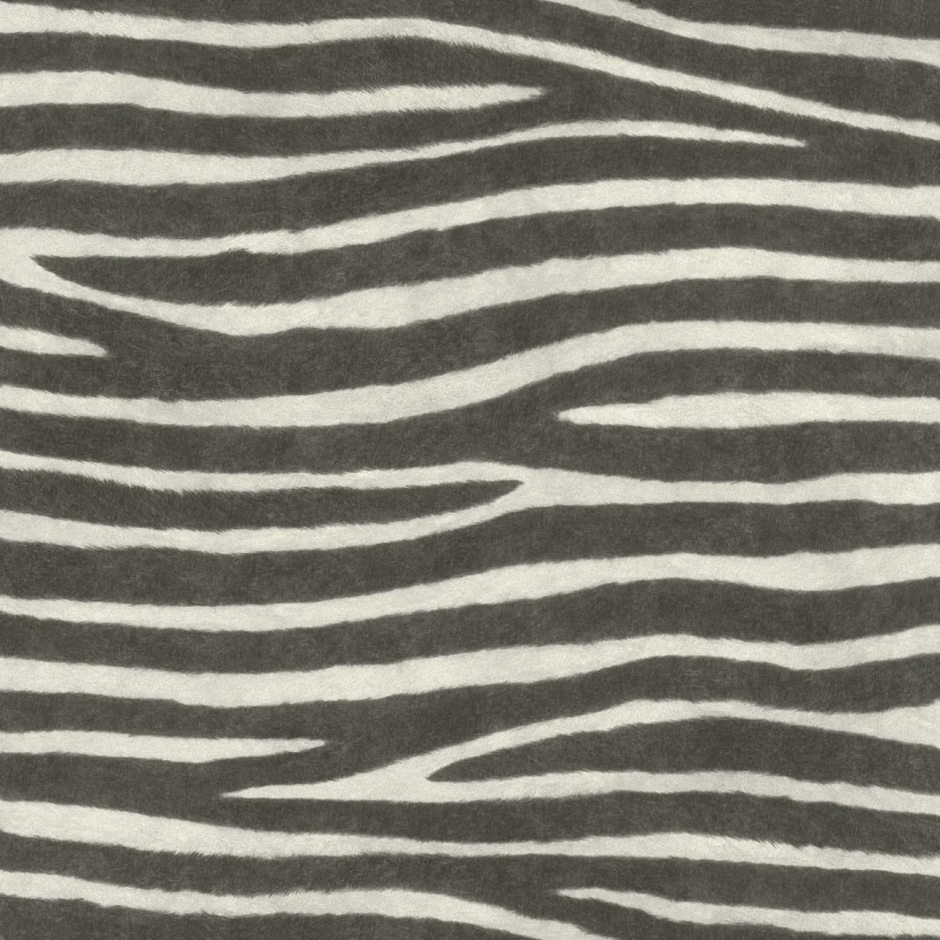 Wallpaper Mercury, dark grey and ecru irregular zebra stripes